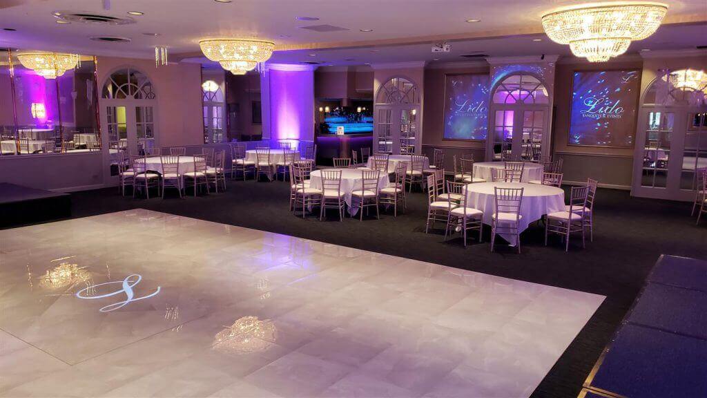 white dance floor Lido Banquets & Events