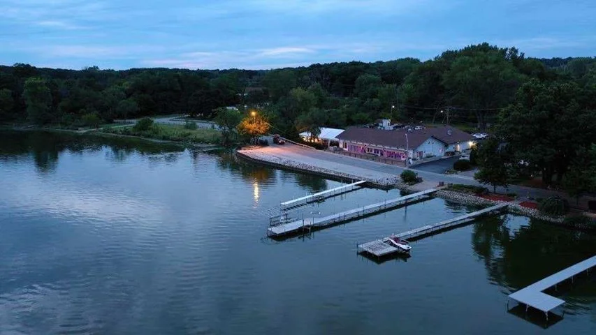 aerial photo from the water of Parkway Banquets